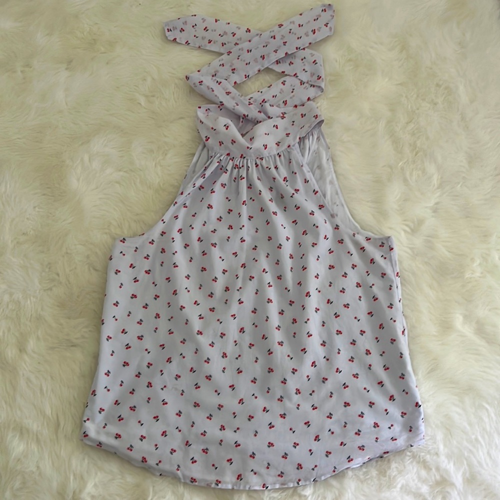 J. Crew Size 12 Halter Top with Cherry Detail